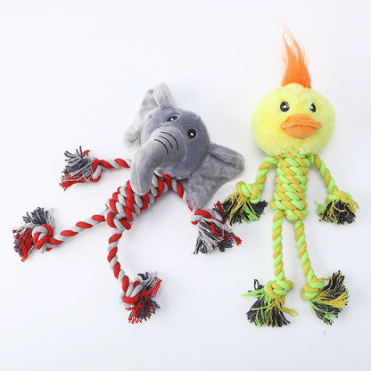Amazon Plush Dog Toy with Cotton Rope - Cute Animal Design