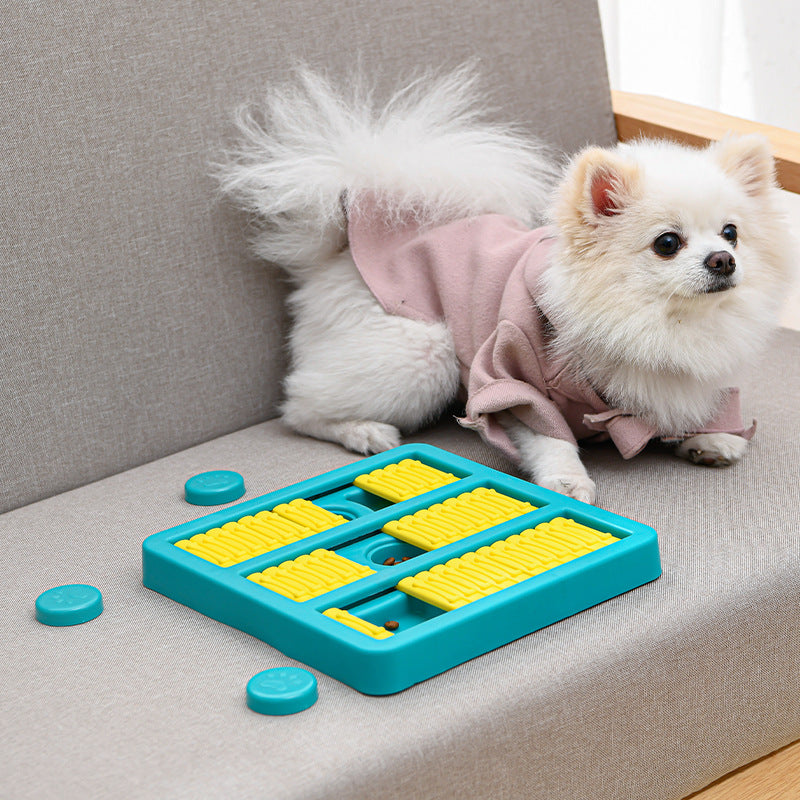 Rotating Interactive Educational Dog Toy with Food Dispenser