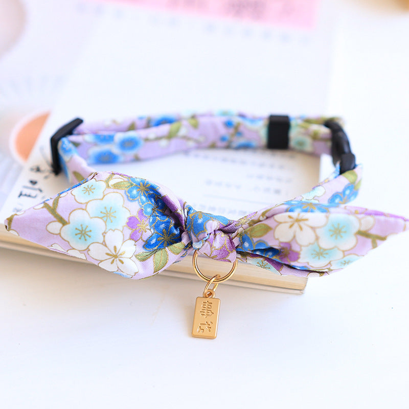 New Year's Bow Tie Collar with Bell for Pets