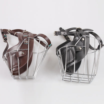 Genuine Leather Dog Muzzle for Bark Control