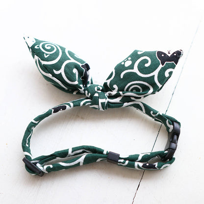 Adjustable Japanese Style Pet Collar with Bow Tie