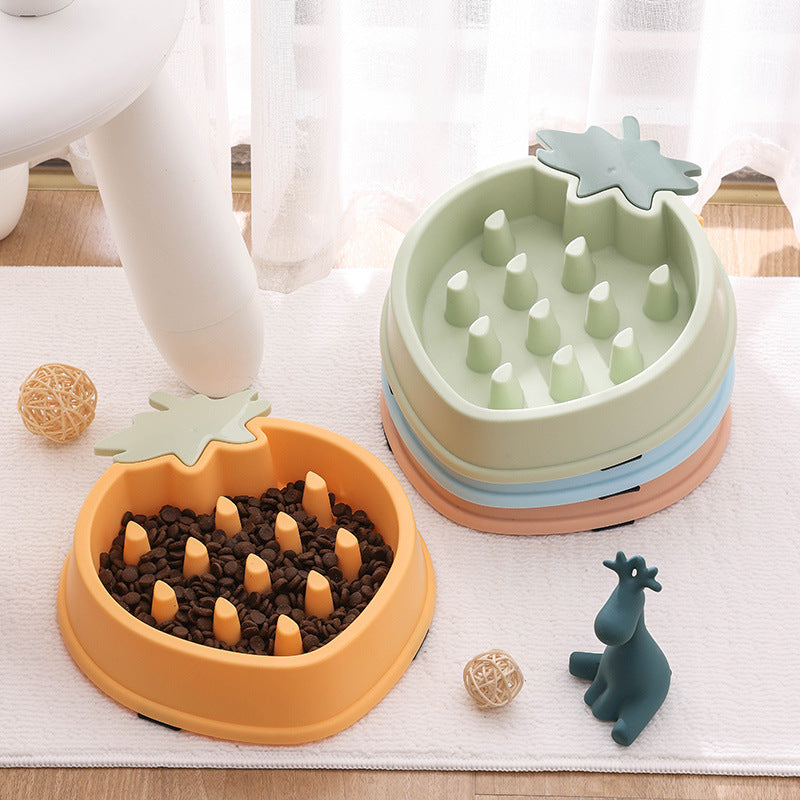 Pineapple Slow Food Bowl for Dogs - Food Grade Plastic
