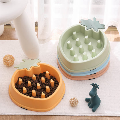 Pineapple Slow Food Bowl for Dogs - Food Grade Plastic