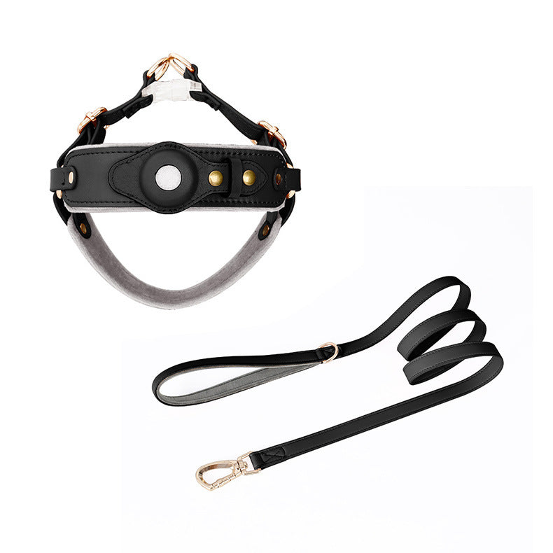 Chest Back Airtag Holder with Dog Traction Rope