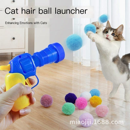 Cat Toy Launcher with Soft Balls for Playful Fun