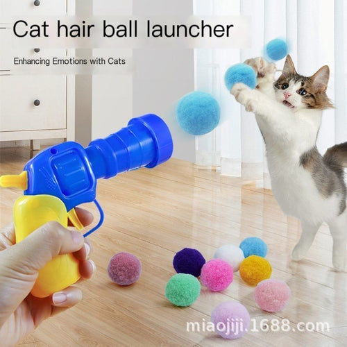 Cat Toy Launcher with Soft Balls for Playful Fun