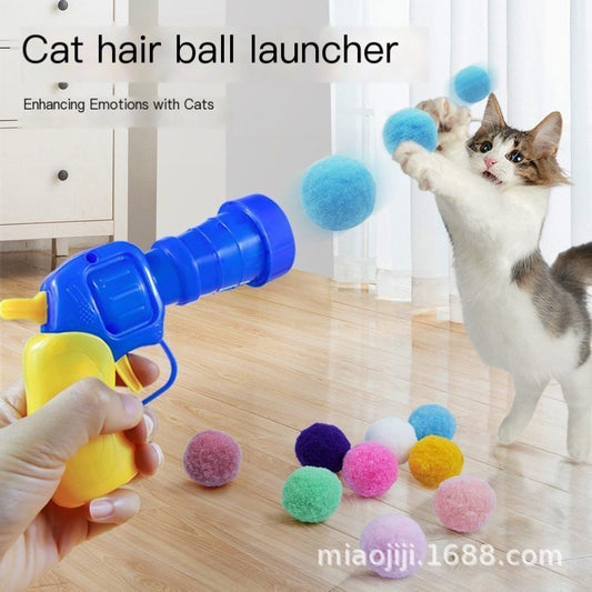 Cat Toy Launcher with Soft Balls for Playful Fun
