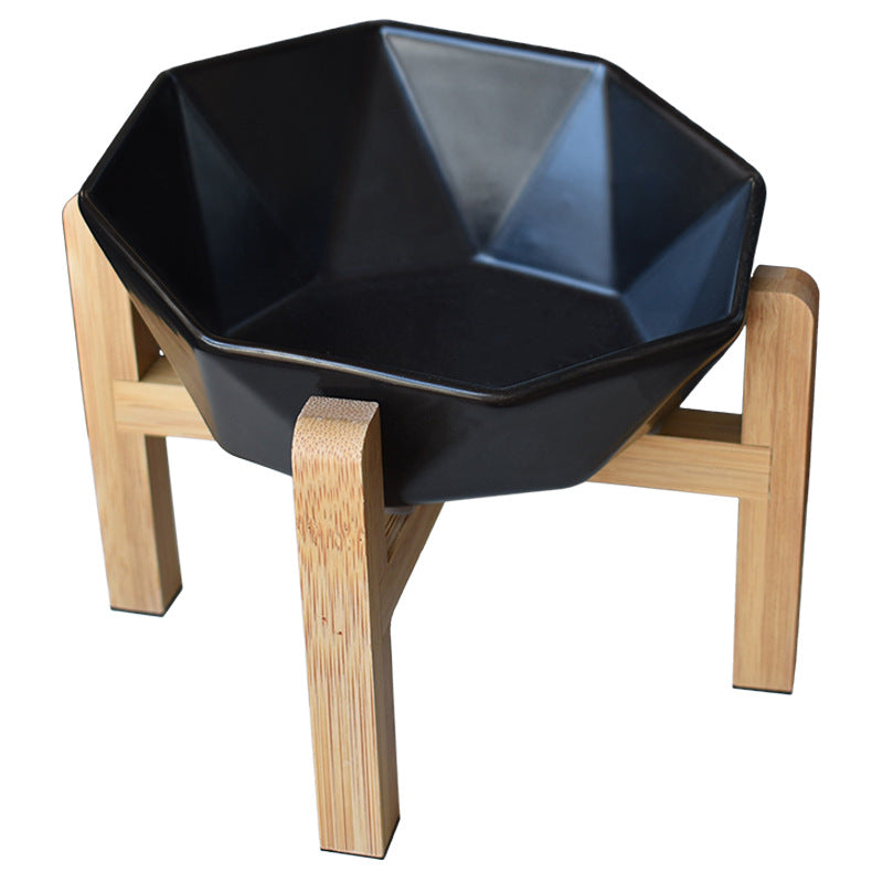 Diamond Cat Bowl with Slanted Design and Elevated Base