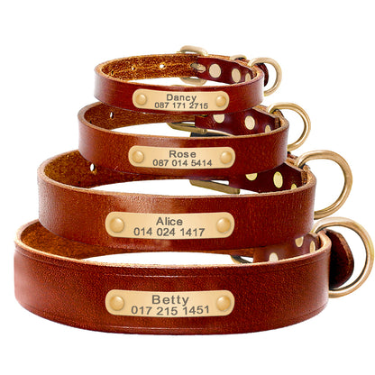 Customizable Leather Dog Collar for All Breeds