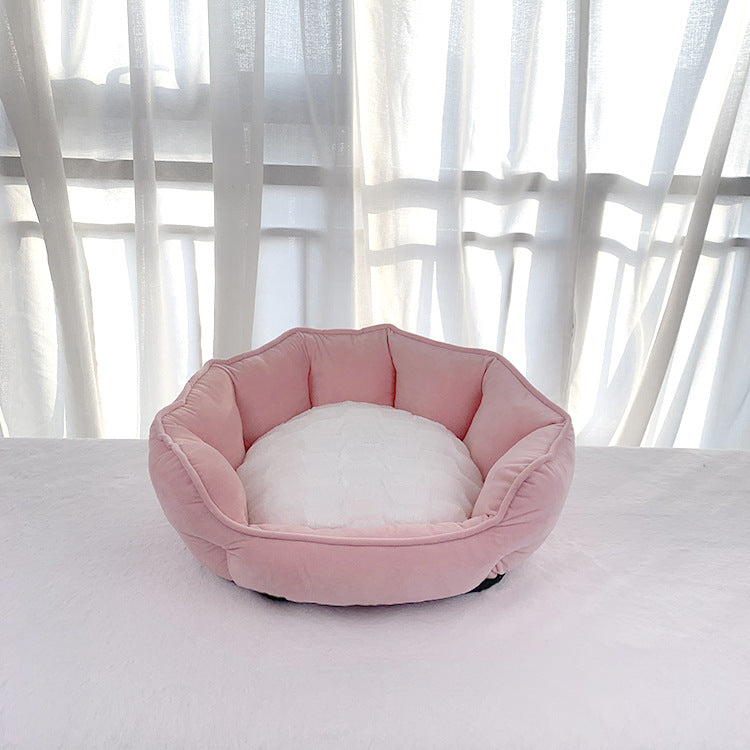 Thickened Plush Shell Pet Bed for Dogs and Cats
