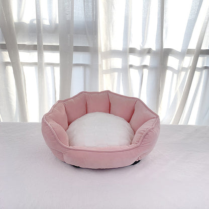 Thickened Plush Shell Pet Bed for Dogs and Cats