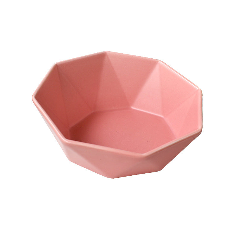 Diamond Cat Bowl with Slanted Design and Elevated Base