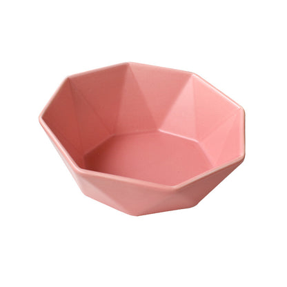 Diamond Cat Bowl with Slanted Design and Elevated Base