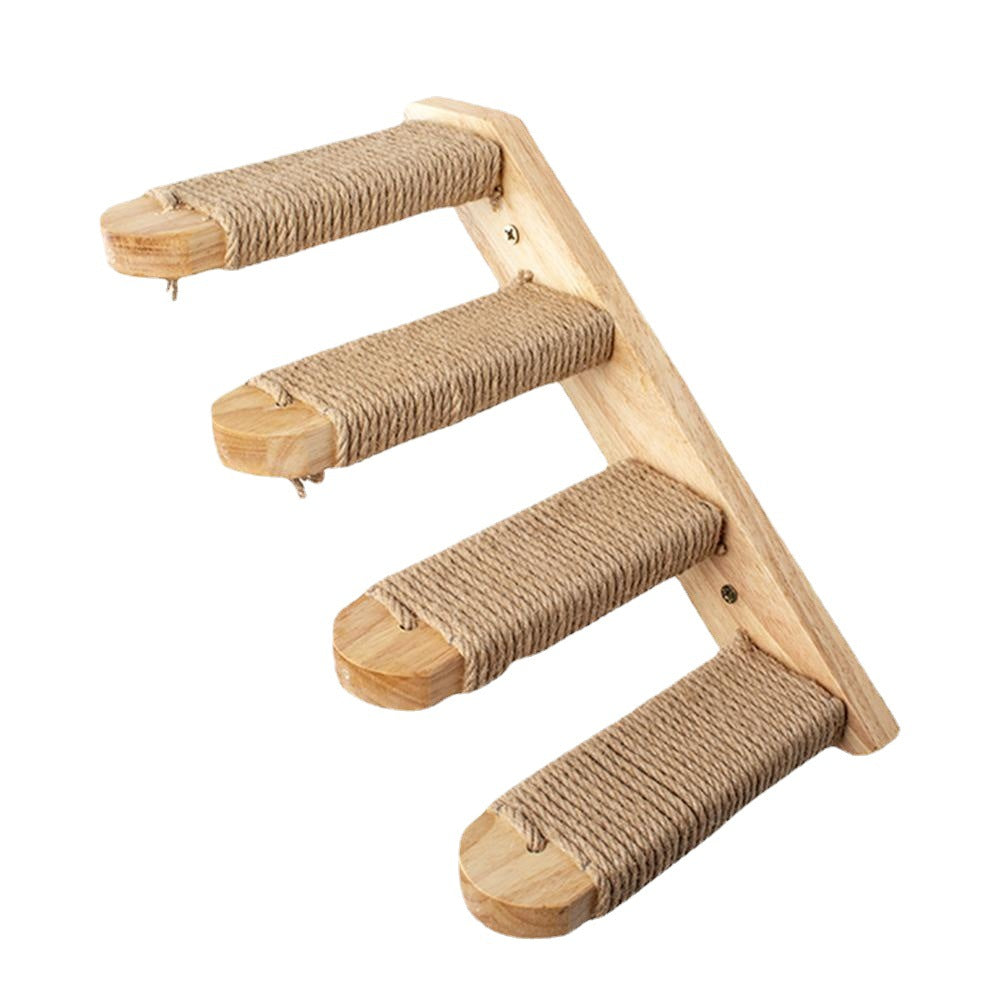 Multi-Layer Solid Wood Cat Climbing Wall Stairs