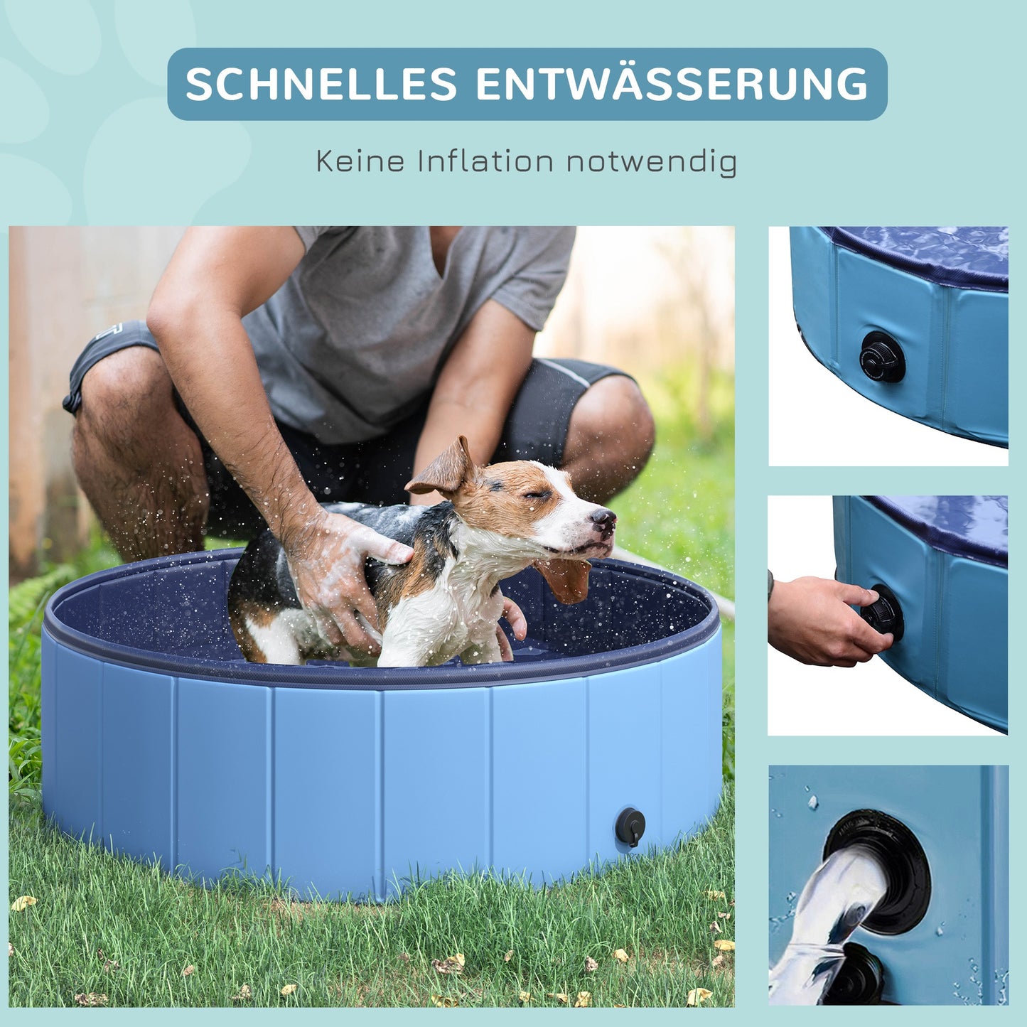 Foldable Dog Pool Pet Swimming Tub