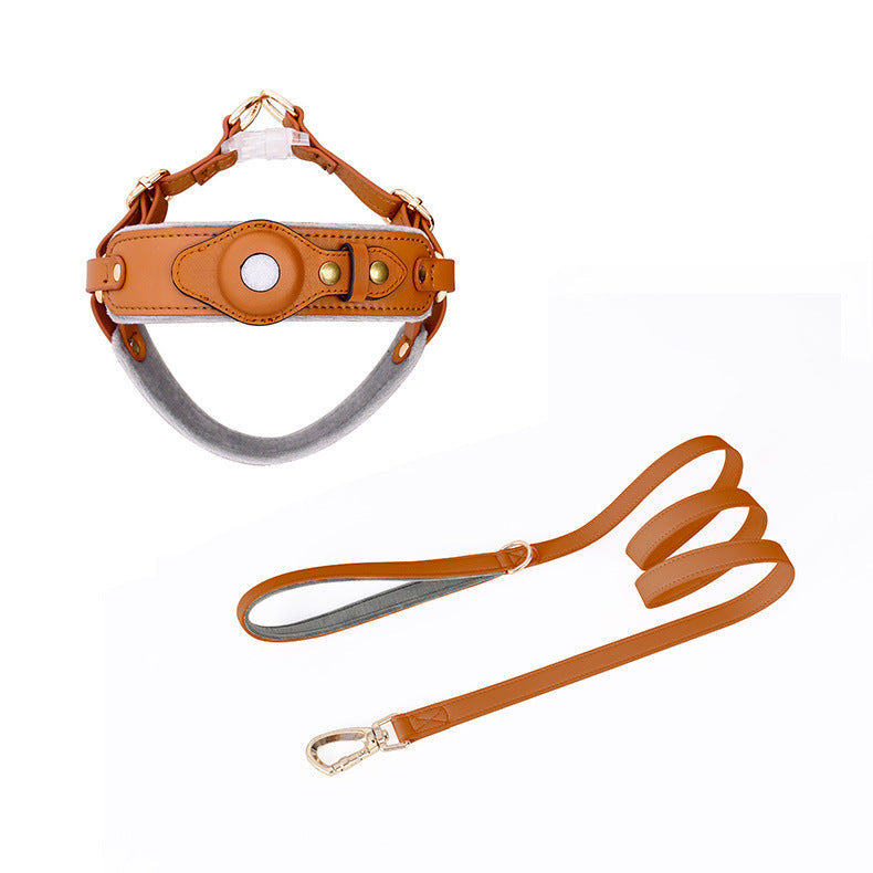 Chest Back Airtag Holder with Dog Traction Rope