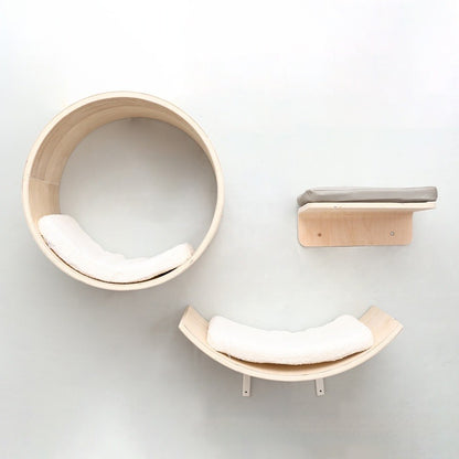 Wall-mounted Solid Wood Cat Tree Post