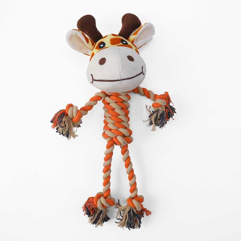 Amazon Plush Dog Toy with Cotton Rope - Cute Animal Design