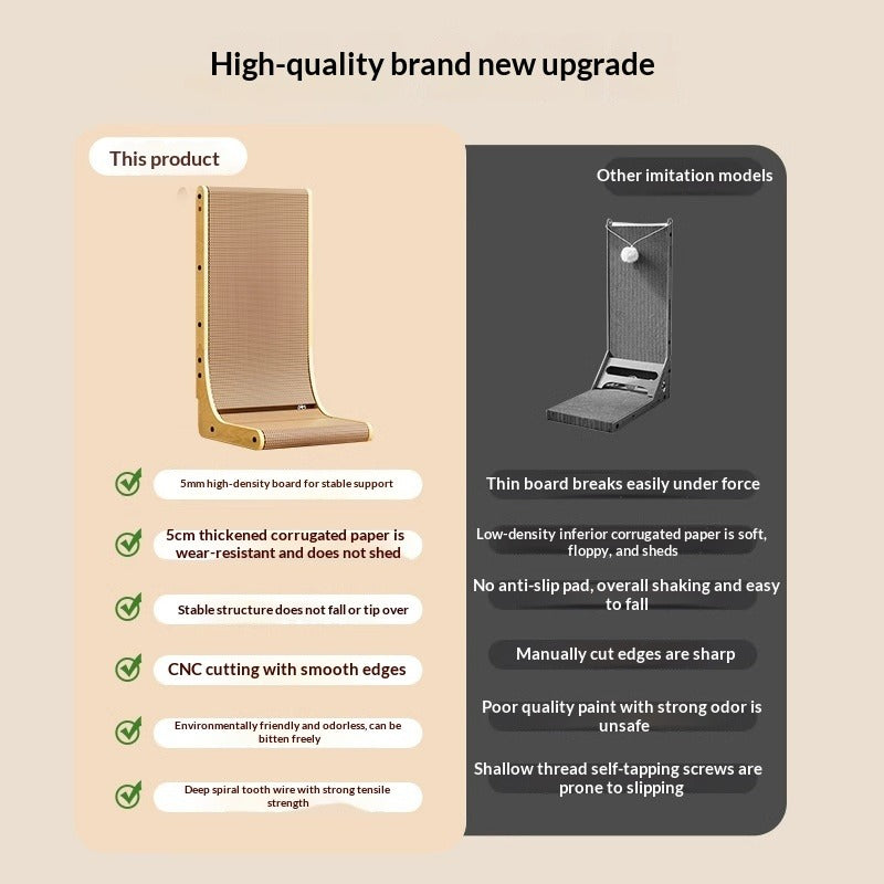 Durable L-Shaped Vertical Cat Scratcher