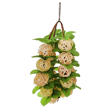 Colorful Rattan Ball Chewing Toy for Parrots