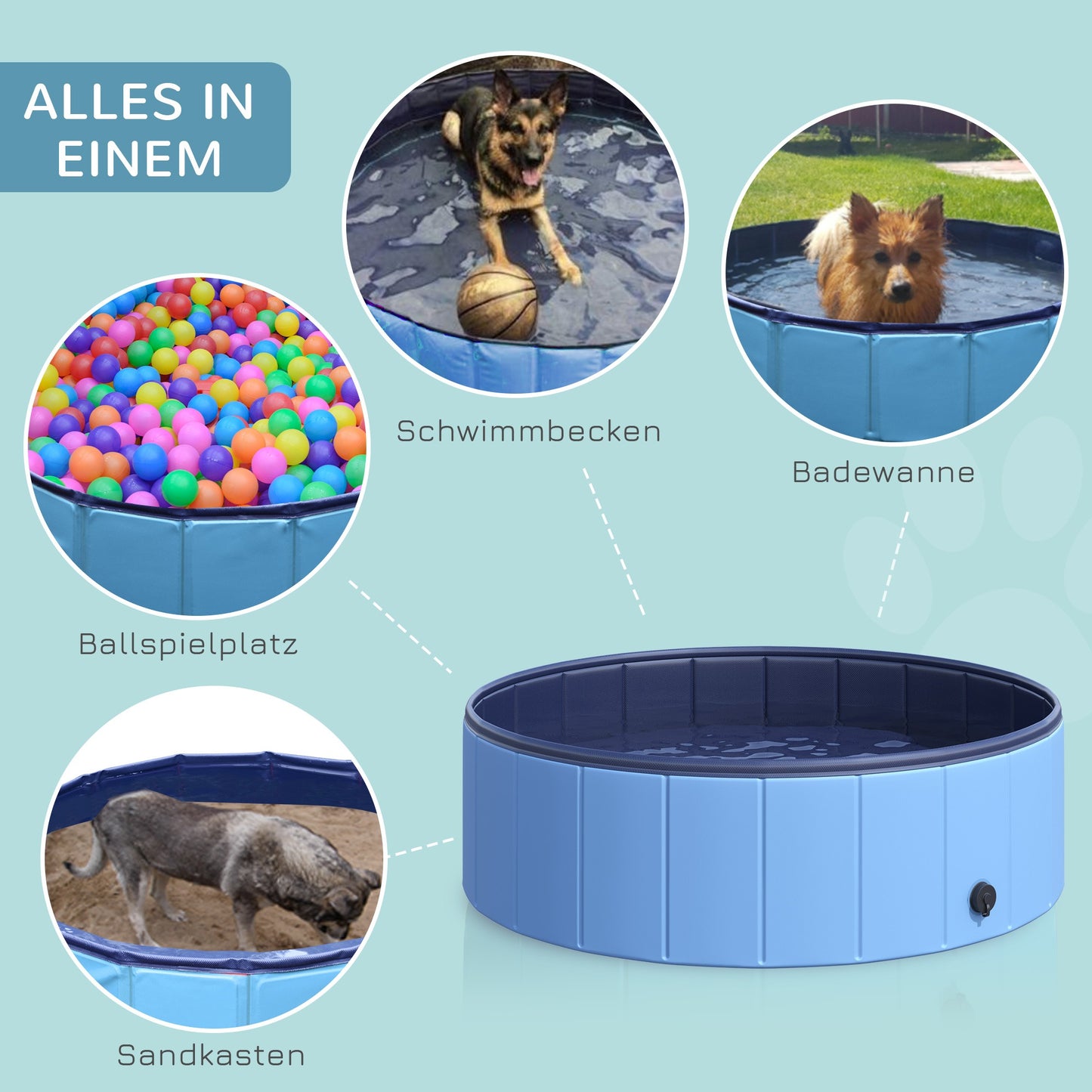 Foldable Dog Pool Pet Swimming Tub