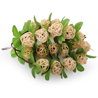 Colorful Rattan Ball Chewing Toy for Parrots