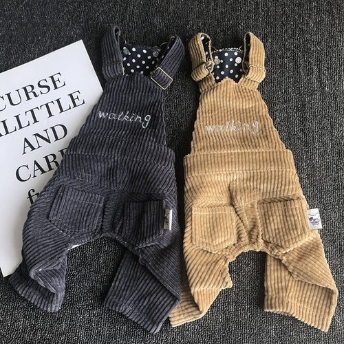 Pet Corduroy Overalls for Four-Legged Friends