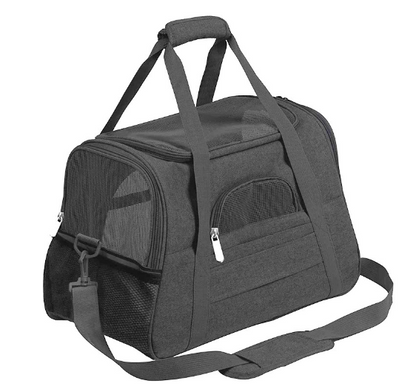 Gray Pet Carrier Bag for Cats and Small Animals (One)