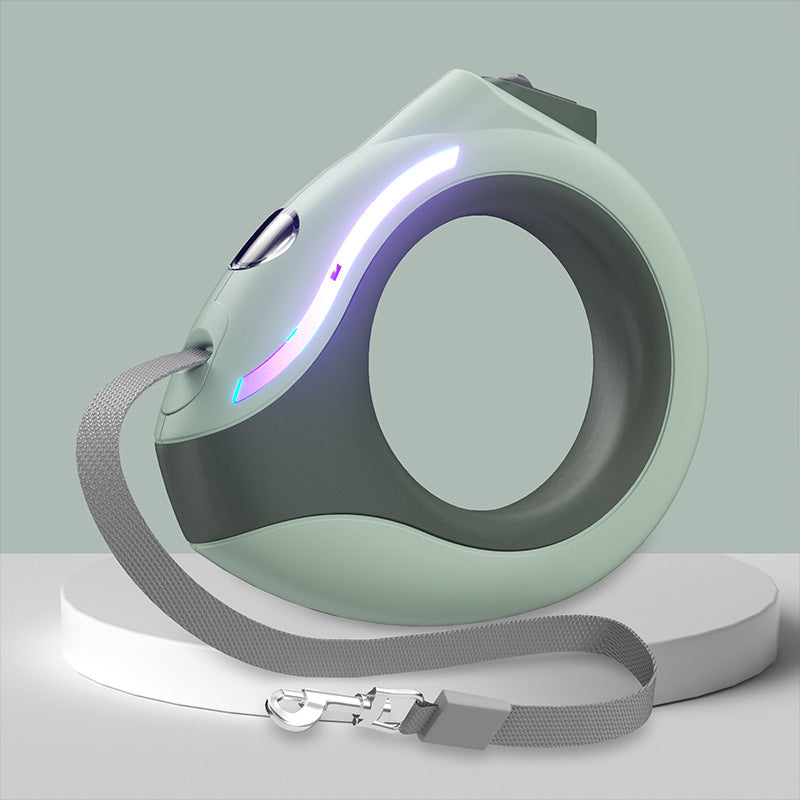 Automatic Retractable LED Dog Leash with Night Light