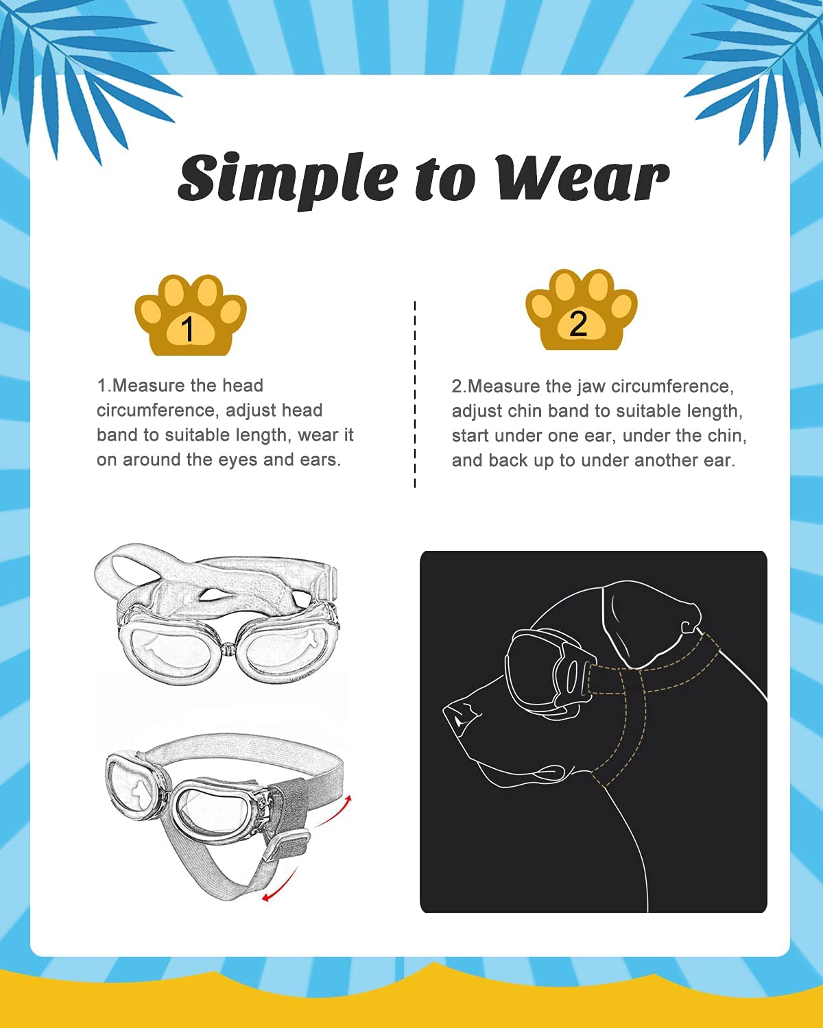 Small Dog Christmas Sunglasses with Adjustable Strap