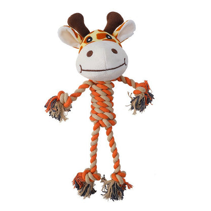 Amazon Plush Dog Toy with Cotton Rope - Cute Animal Design