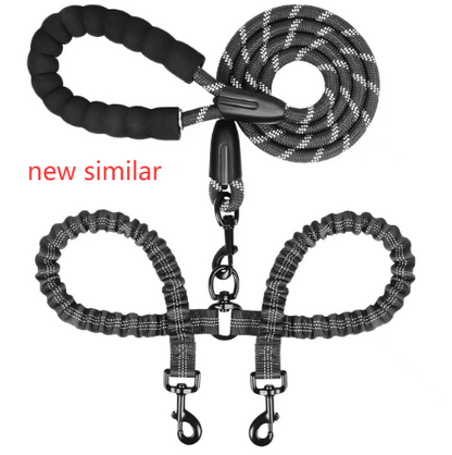Double Headed Retractable Dog Leash with Pull Rope