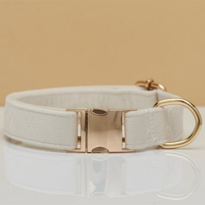 Velvet Personalized Dog Collar & Leash Set with Bow