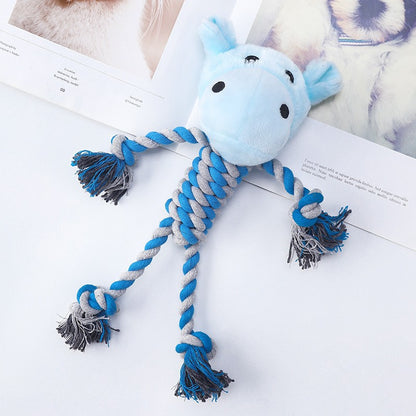 Amazon Plush Dog Toy with Cotton Rope - Cute Animal Design