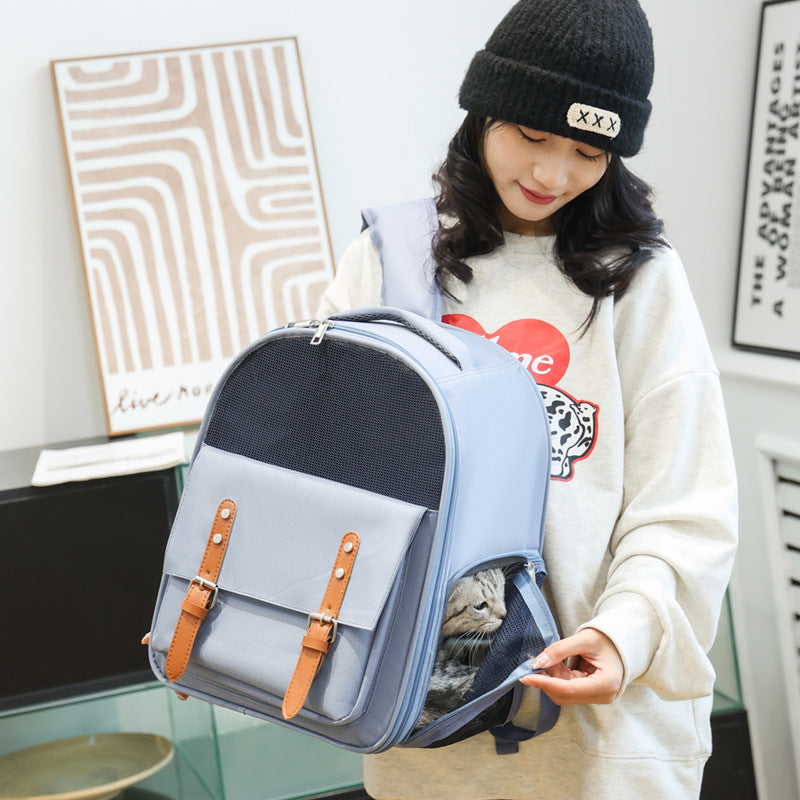 Scratch-Resistant Portable Pet Backpack for Cats and Dogs