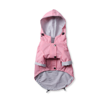 Windproof Retro Padded Dog Raincoat for All Weather