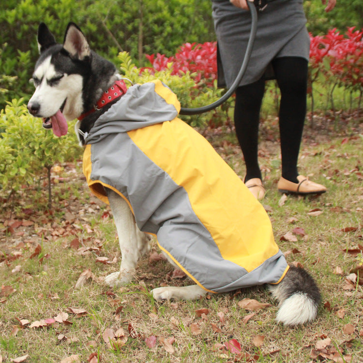 Color Block Big Dog Raincoat - Outdoor Breathable Jacket
