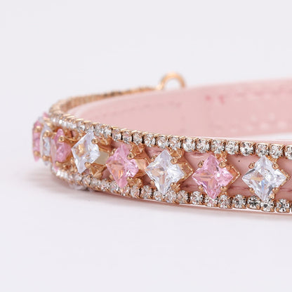 Adjustable Pearl Cat and Dog Collar with Traction Rope