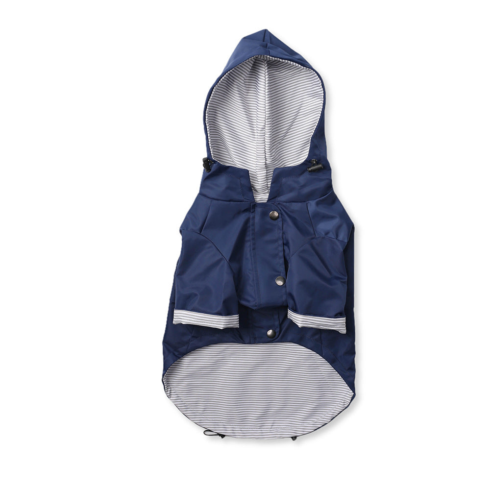 Windproof Retro Padded Dog Raincoat for All Weather