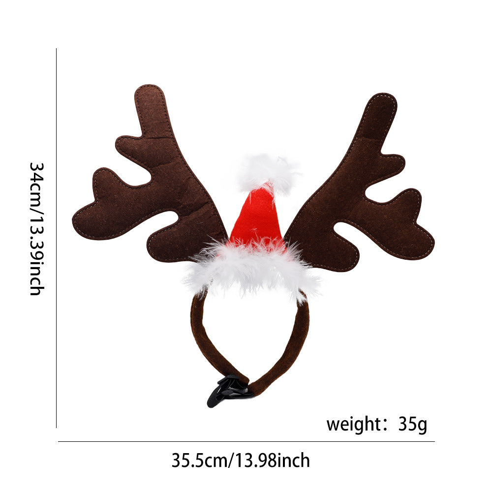 Christmas Antlers Headband for Pets - Party Decor