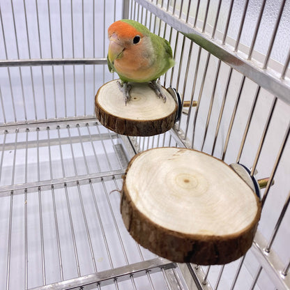 Wooden Parrot Platform with Swing and Toy Supplies