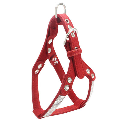 New Rhinestone Pet Harness with Soft Faux Leather