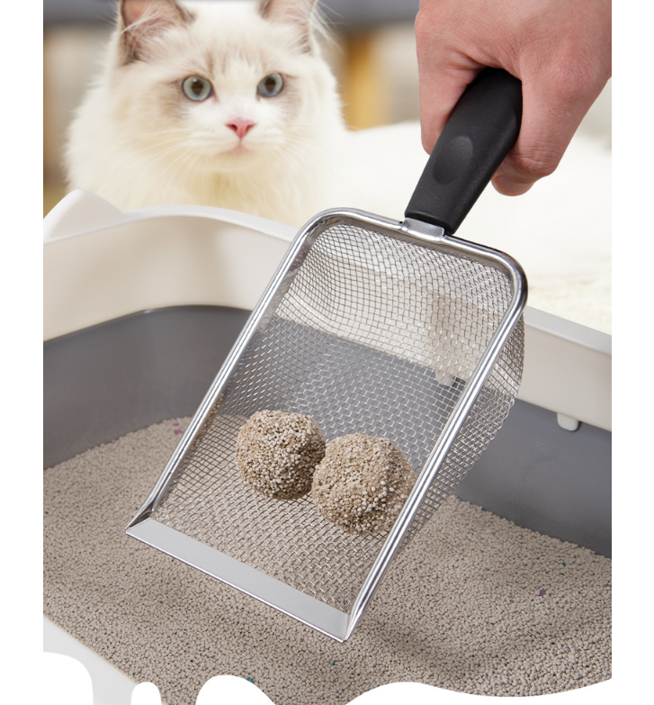 Durable Metal Cat Litter Scoop with Upgraded Handle (One)