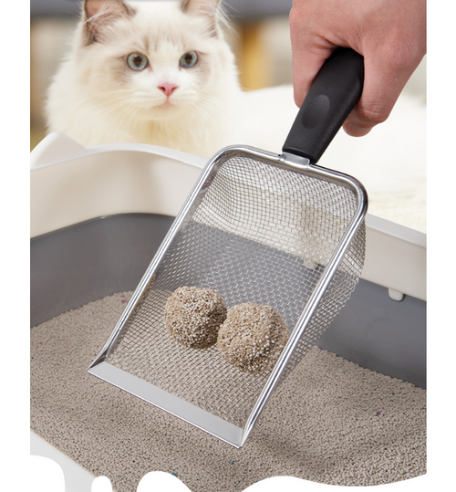 Durable Metal Cat Litter Scoop with Upgraded Handle (One)