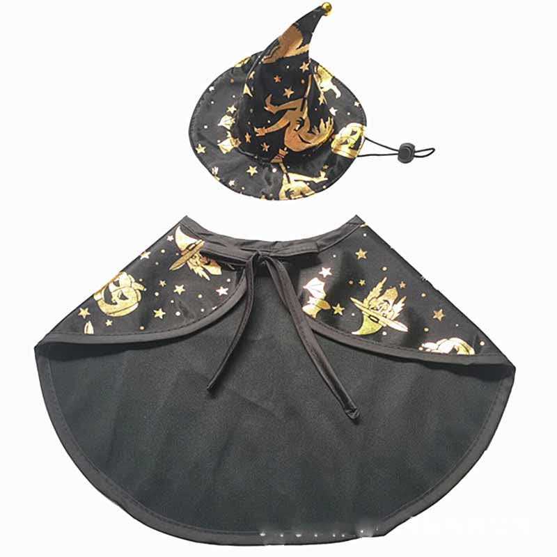 Pet Halloween Wizard Cloak Costume Set