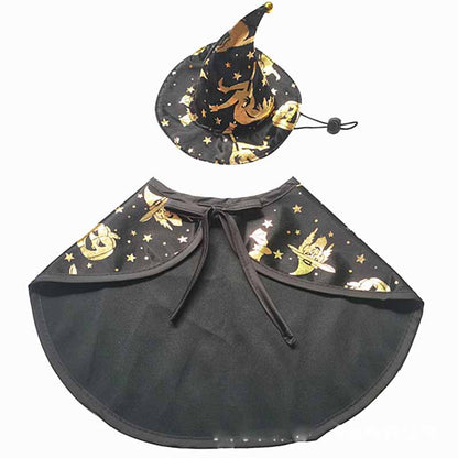 Pet Halloween Wizard Cloak Costume Set