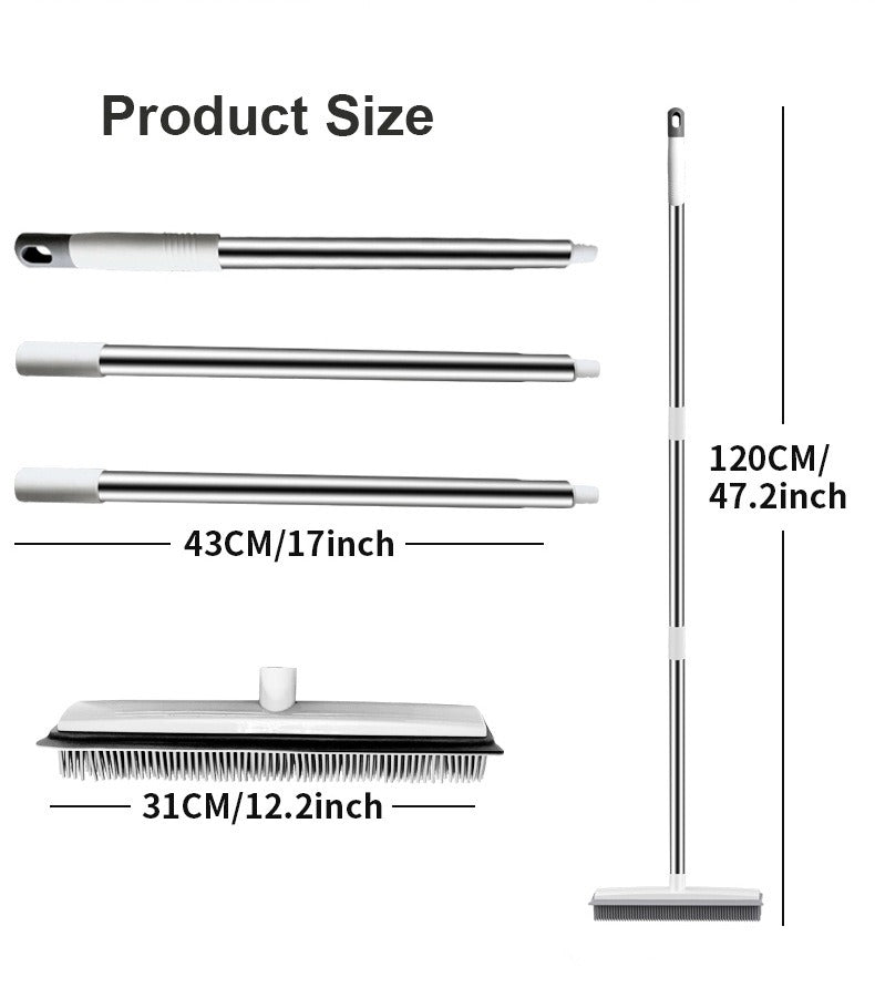 Pet Hair Rubber Push Broom