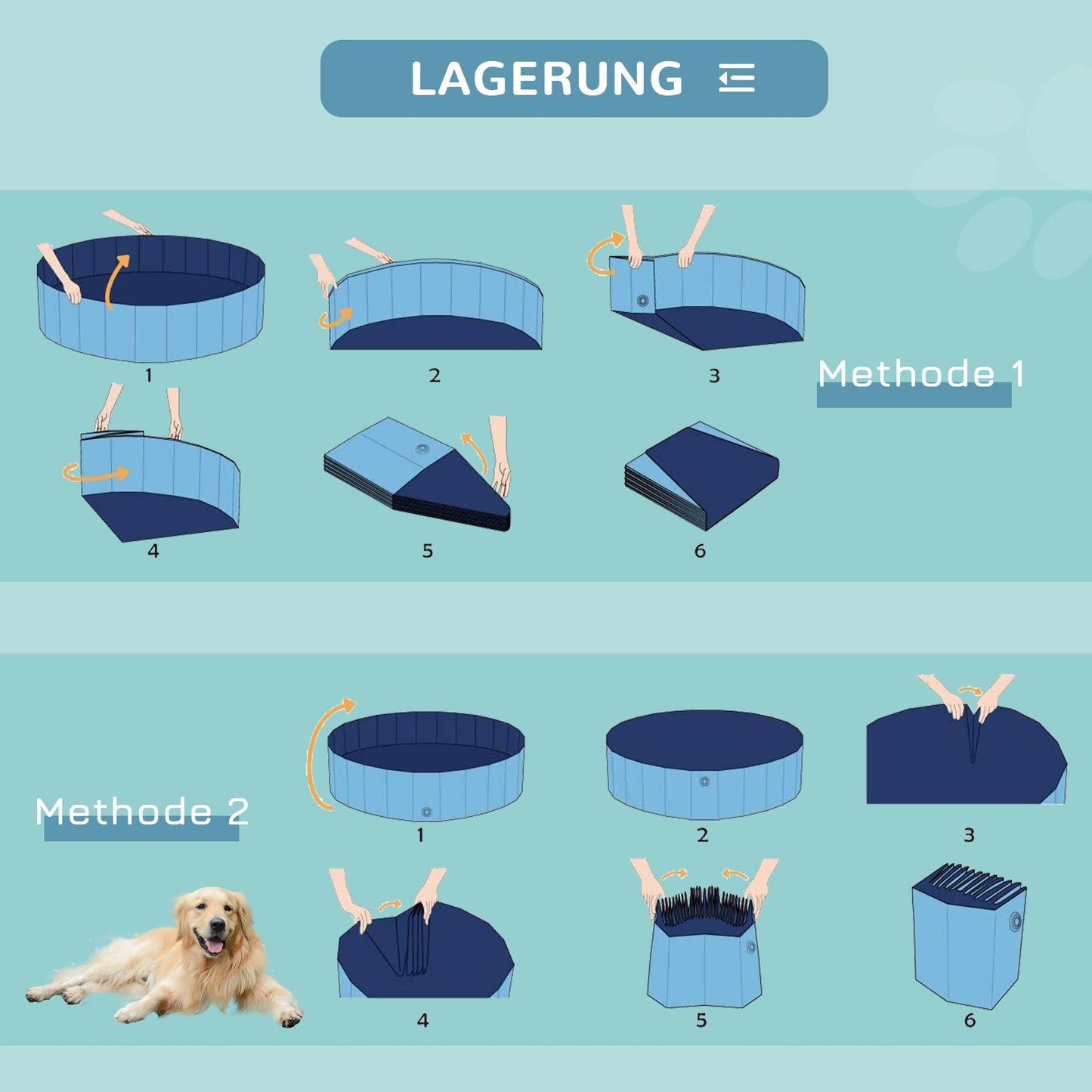Foldable Dog Pool Pet Swimming Tub