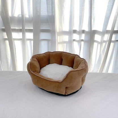 Thickened Plush Shell Pet Bed for Dogs and Cats