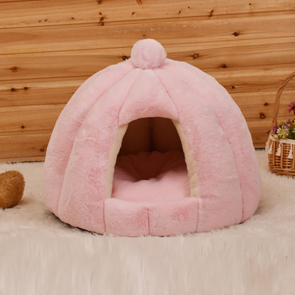 Pumpkin Shaped Cozy Cat & Dog House Tent